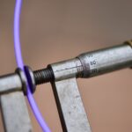 purple and gray coated wire